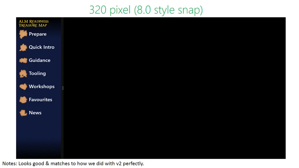 Treasure map UI @ 320px width