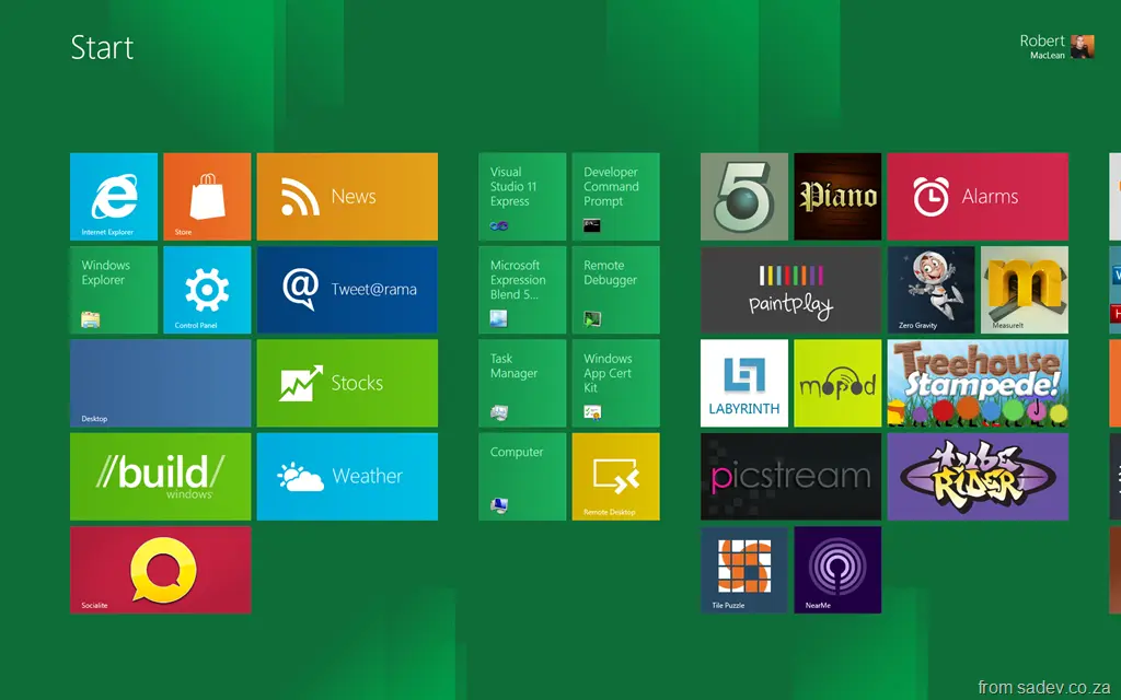 Windows 8 Homescreen