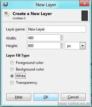 Create new layer dialog