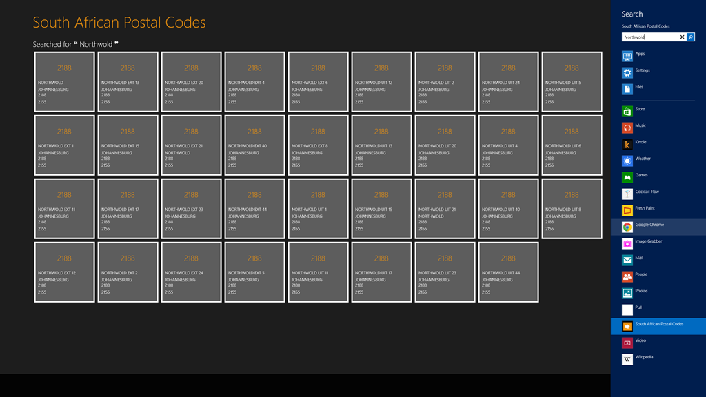 South African Postal Codes